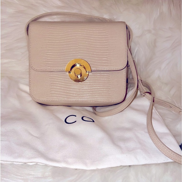 CO Handbags - CO Essentials Leather Crossbody Cream and Gold